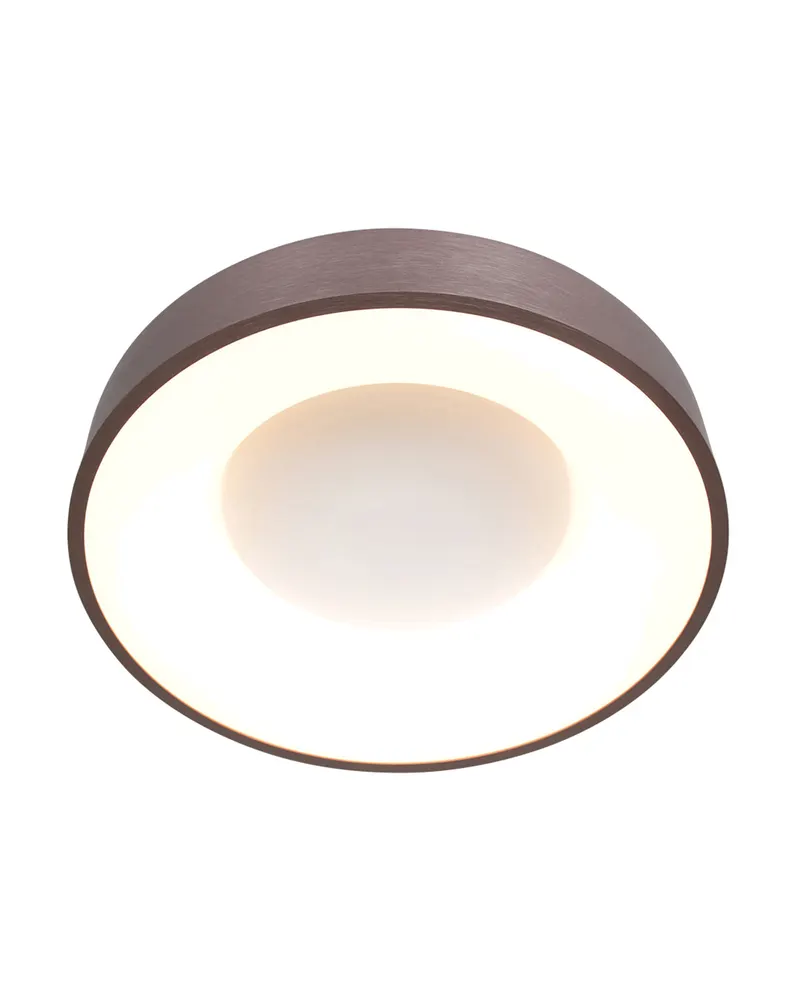 Ringlede LED-Deckenleuchte mit rundem Schirm in Bronze, Weiß, Ansicht 4