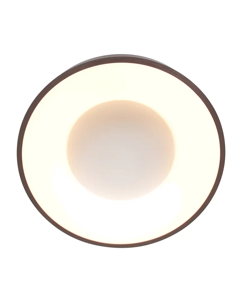 Ringlede LED-Deckenleuchte mit rundem Schirm in Bronze, Weiß, Ansicht 6