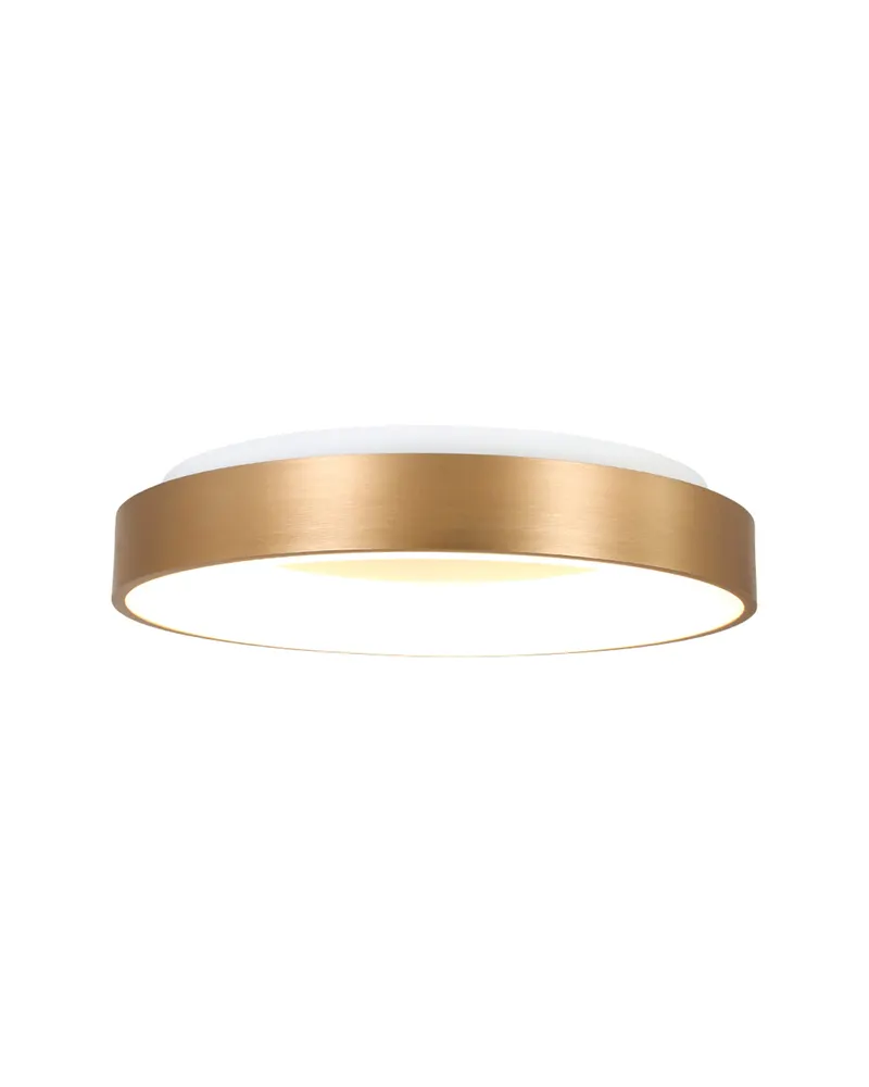 Ringlede LED-Deckenleuchte mit rundem Schirm in Gold, Weiß, Ansicht 1