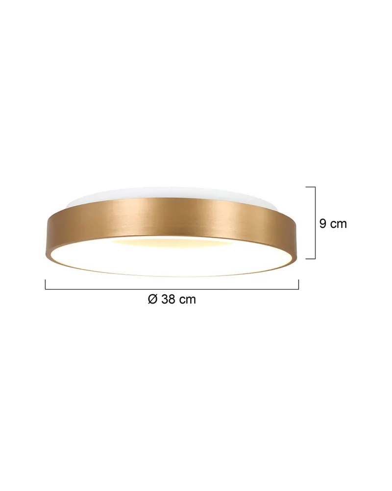 Ringlede LED-Deckenleuchte mit rundem Schirm in Gold, Weiß, Ansicht 11
