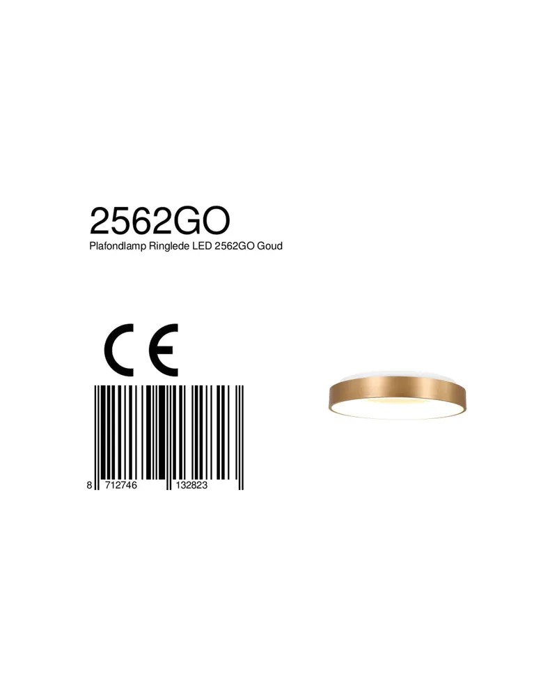 Ringlede LED-Deckenleuchte mit rundem Schirm in Gold, Weiß, Ansicht 12