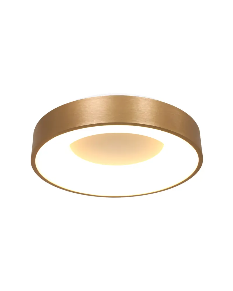 Ringlede LED-Deckenleuchte mit rundem Schirm in Gold, Weiß, Ansicht 4