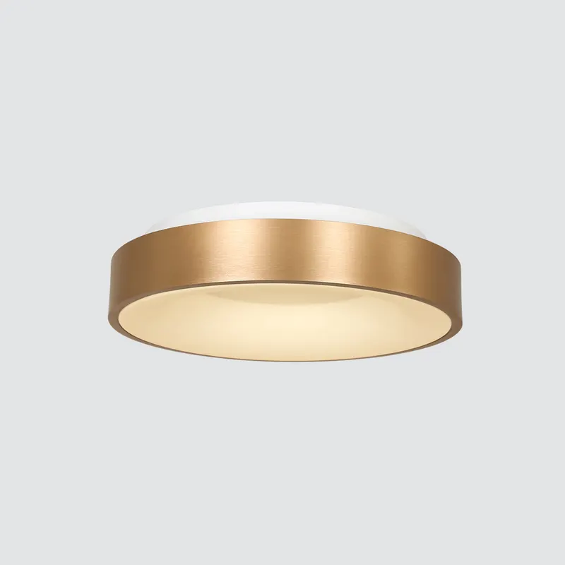 Ringlede LED-Deckenleuchte mit rundem Schirm in Gold, Weiß, Ansicht 6