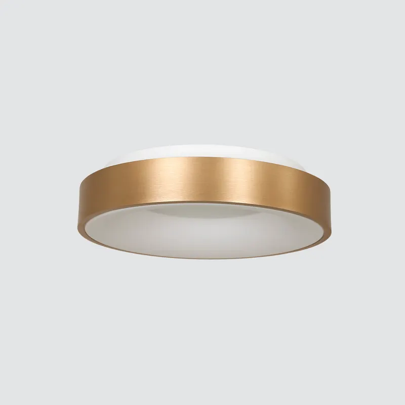 Ringlede LED-Deckenleuchte mit rundem Schirm in Gold, Weiß, Ansicht 7