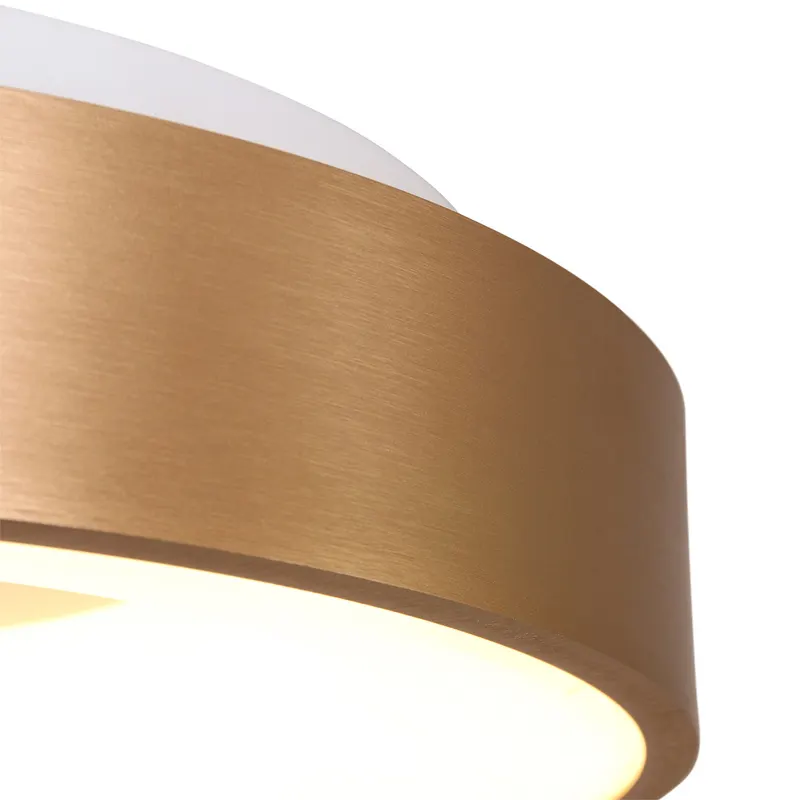 Ringlede LED-Deckenleuchte mit rundem Schirm in Gold, Weiß, Ansicht 8
