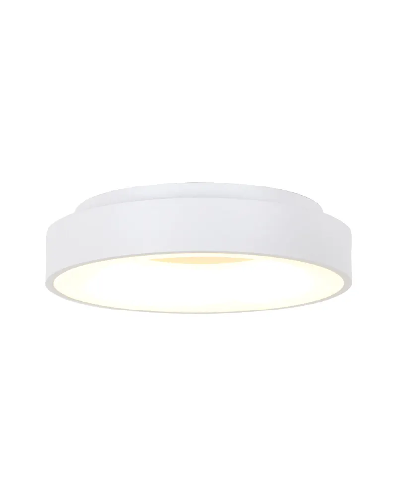 Ringlede LED-Deckenleuchte mit rundem Schirm in Weiß, Ansicht 12