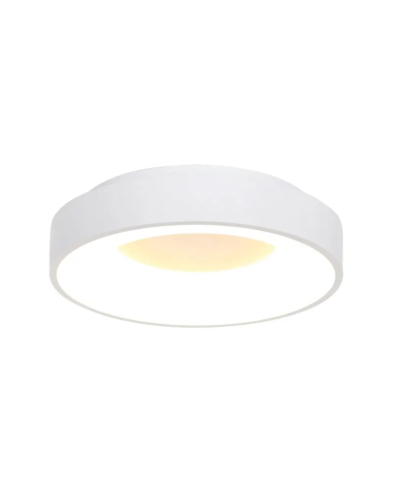 Ringlede LED-Deckenleuchte mit rundem Schirm in Weiß, Ansicht 16