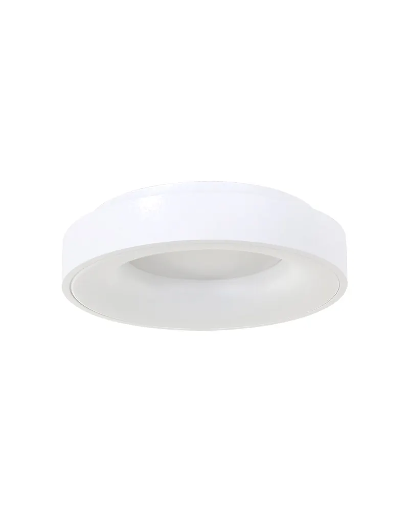 Ringlede LED-Deckenleuchte mit rundem Schirm in Weiß, Ansicht 3