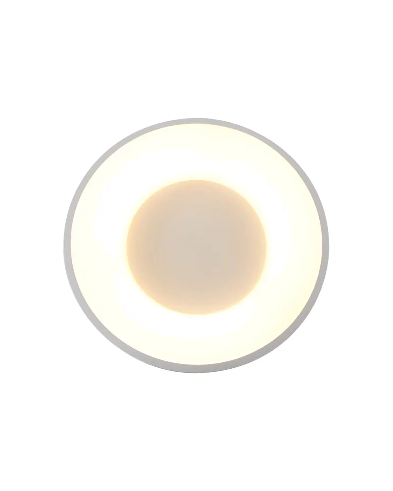 Ringlede LED-Deckenleuchte mit rundem Schirm in Weiß, Ansicht 4