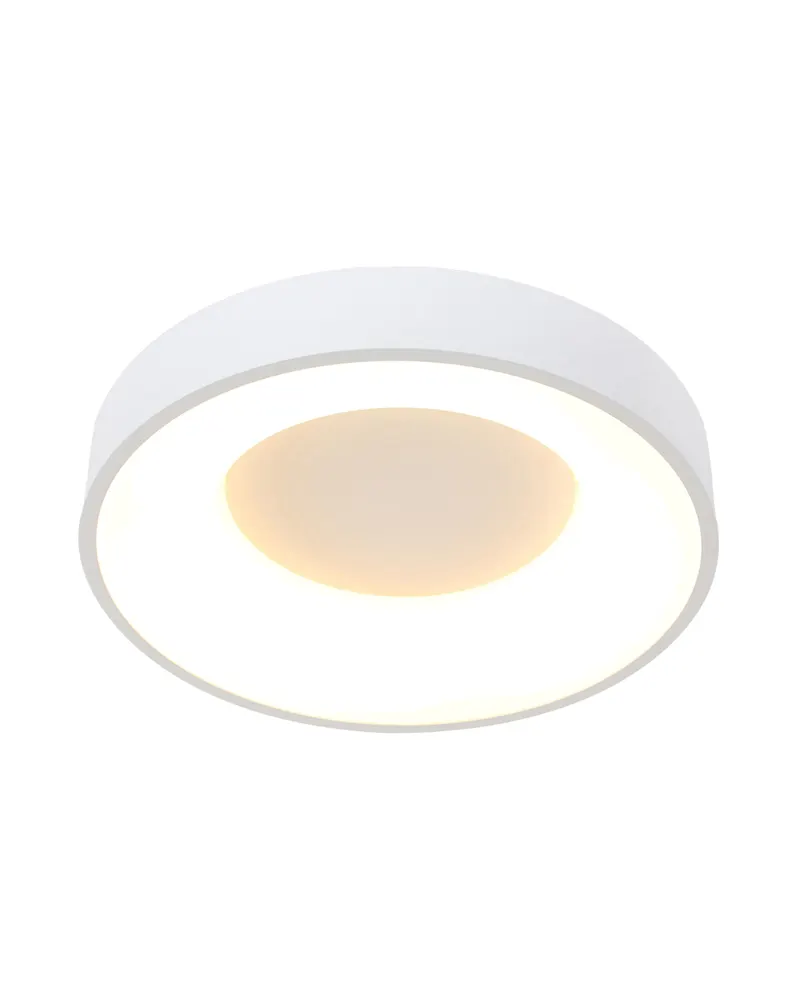 Ringlede LED-Deckenleuchte mit rundem Schirm in Weiß, Ansicht 7