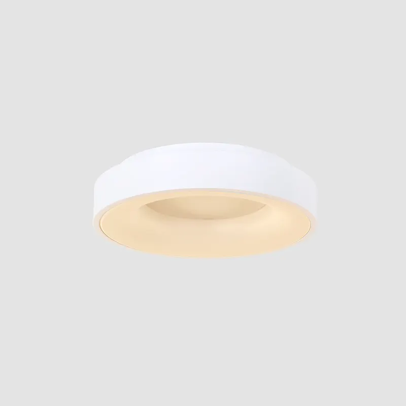 Ringlede LED-Deckenleuchte mit rundem Schirm in Weiß, Ansicht 8