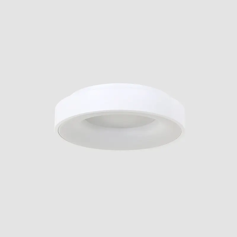 Ringlede LED-Deckenleuchte mit rundem Schirm in Weiß, Ansicht 9