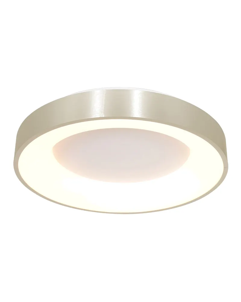 Ringlede LED-Deckenleuchte mit rundem Schirm in Weiß, Silber, Ansicht 1