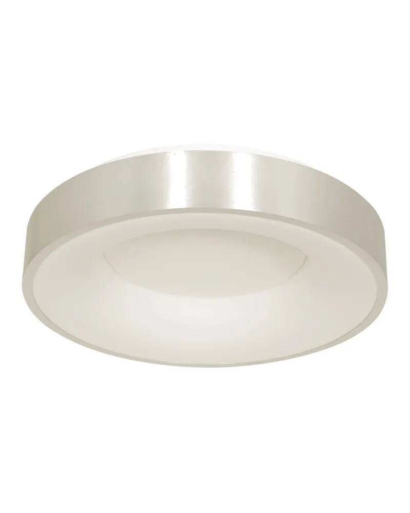 Ringlede LED-Deckenleuchte mit rundem Schirm in Weiß, Silber, Ansicht 3