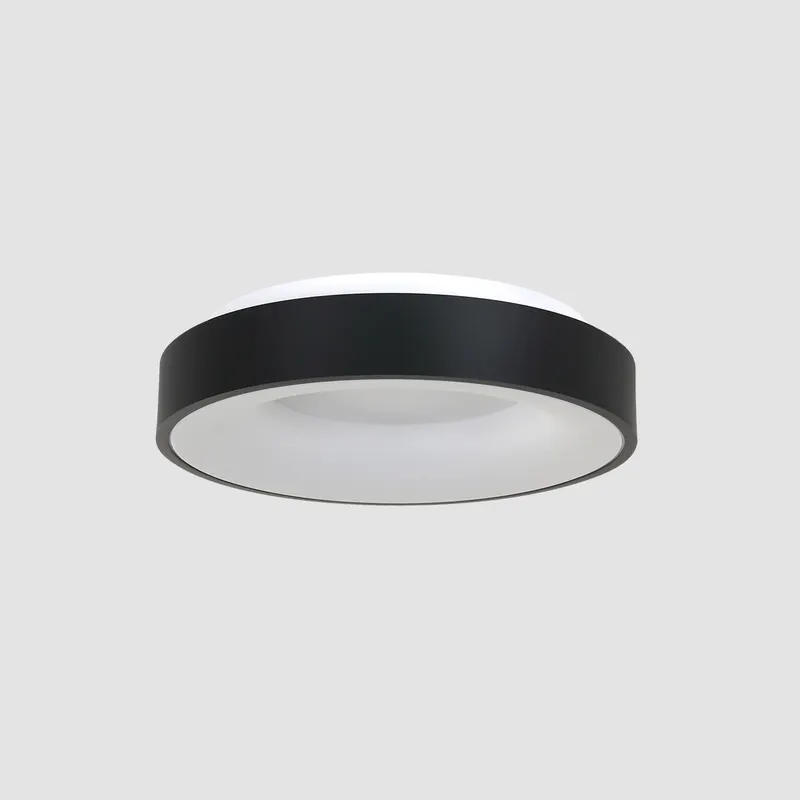 Ringlede LED-Deckenleuchte mit rundem Schirm in Weiß, Schwarz, Ansicht 12