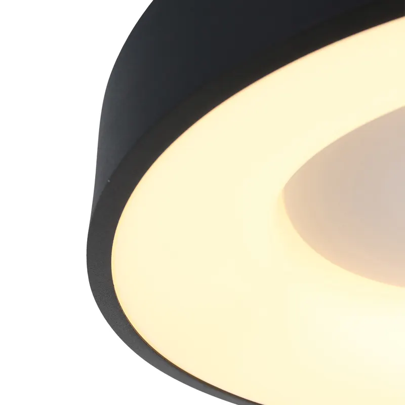 Ringlede LED-Deckenleuchte mit rundem Schirm in Weiß, Schwarz, Ansicht 13