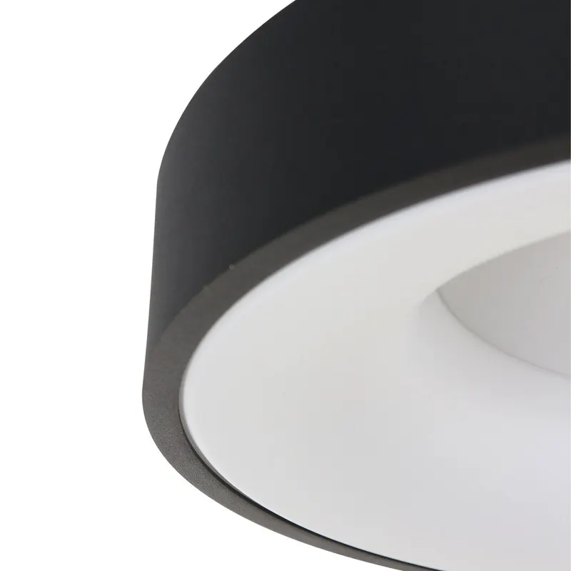 Ringlede LED-Deckenleuchte mit rundem Schirm in Weiß, Schwarz, Ansicht 14
