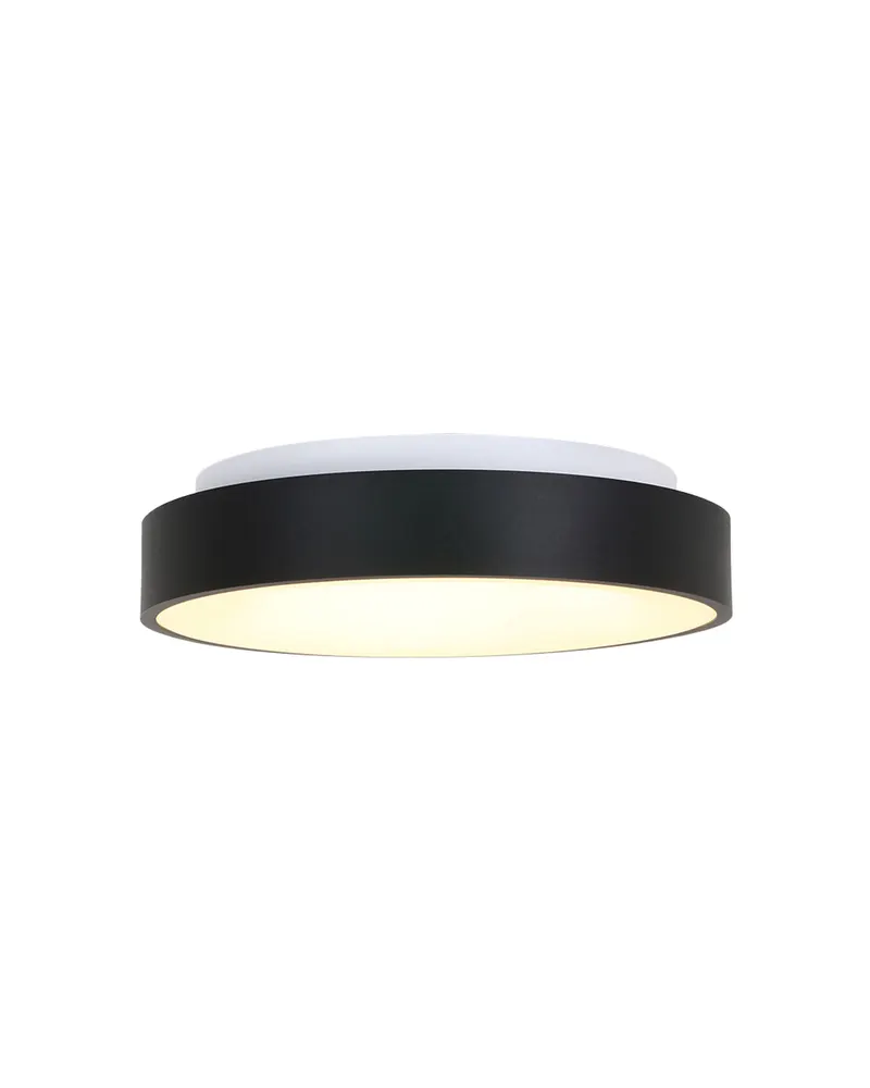 Ringlede LED-Deckenleuchte mit rundem Schirm in Weiß, Schwarz, Ansicht 16