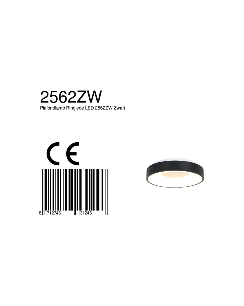 Ringlede LED-Deckenleuchte mit rundem Schirm in Weiß, Schwarz, Ansicht 17