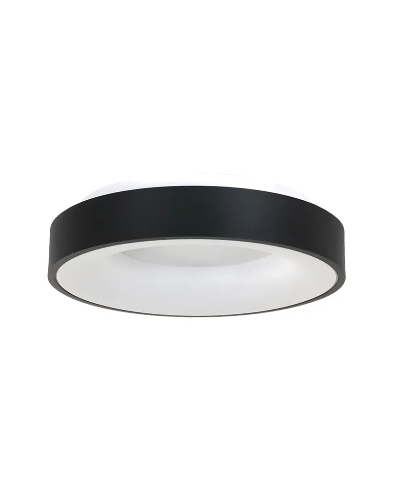 Ringlede LED-Deckenleuchte mit rundem Schirm in Weiß, Schwarz, Ansicht 4