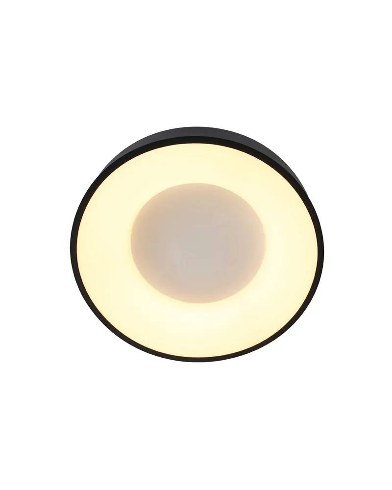 Ringlede LED-Deckenleuchte mit rundem Schirm in Weiß, Schwarz, Ansicht 5