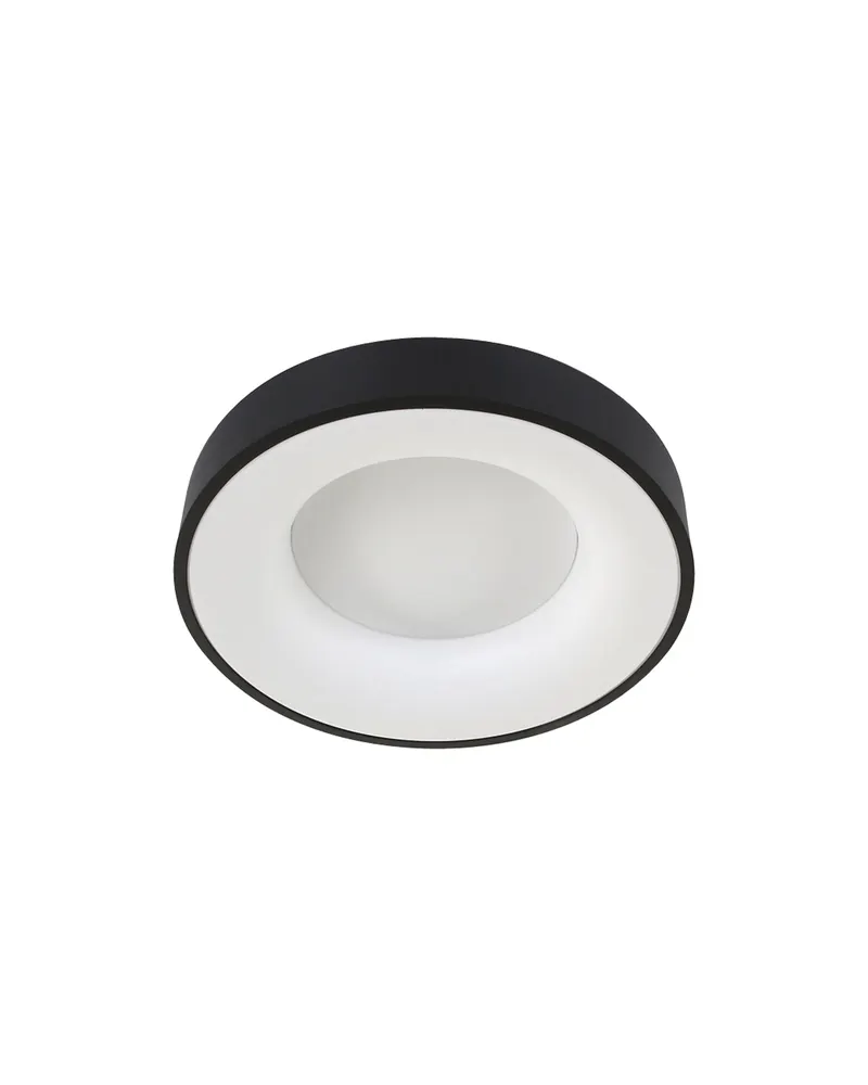 Ringlede LED-Deckenleuchte mit rundem Schirm in Weiß, Schwarz, Ansicht 7