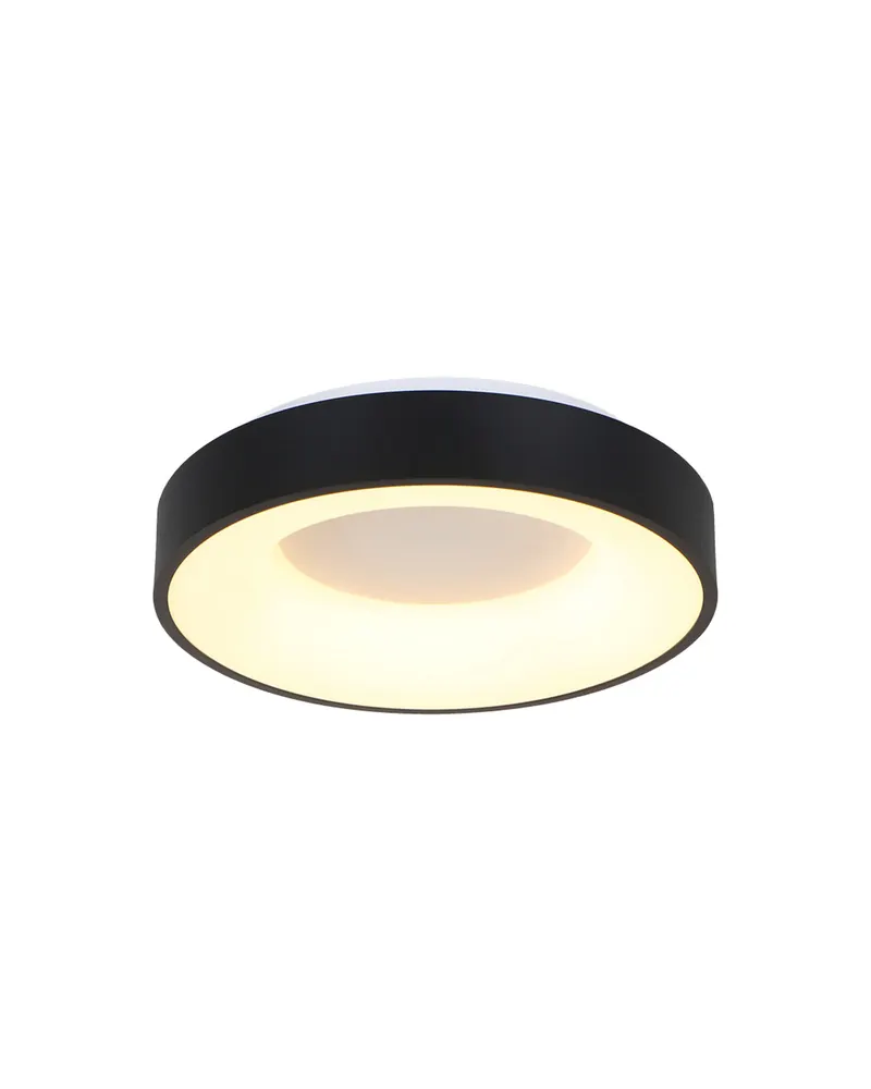 Ringlede LED-Deckenleuchte mit rundem Schirm in Weiß, Schwarz, Ansicht 8