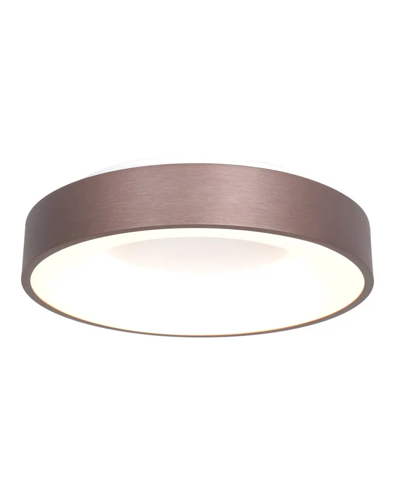 Ringlede LED-Deckenleuchte mit großem Rundschirm, Gold, Weiß