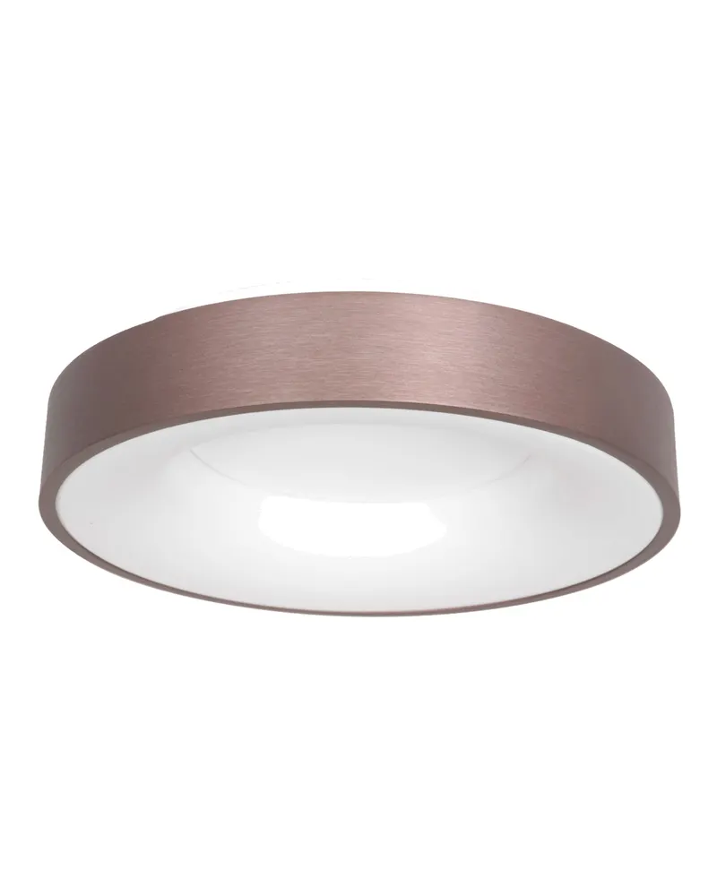 Ringlede LED-Deckenleuchte mit großem Rundschirm in Bronze, Weiß, Ansicht 4