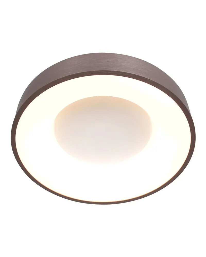Ringlede LED-Deckenleuchte mit großem Rundschirm in Bronze, Weiß, Ansicht 5