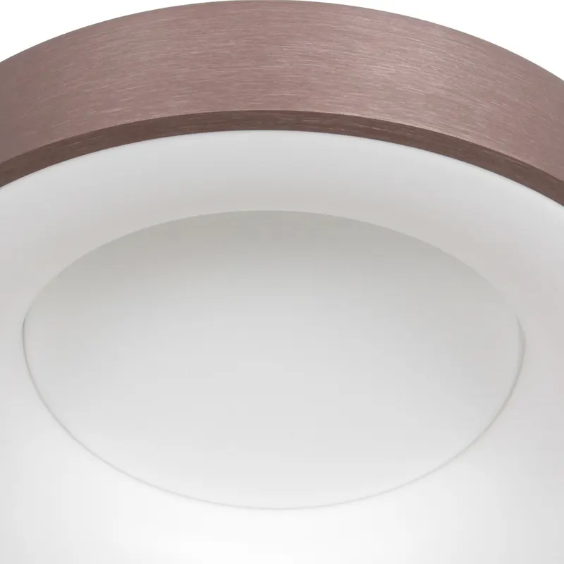 Ringlede LED-Deckenleuchte mit großem Rundschirm in Bronze, Weiß, Ansicht 6