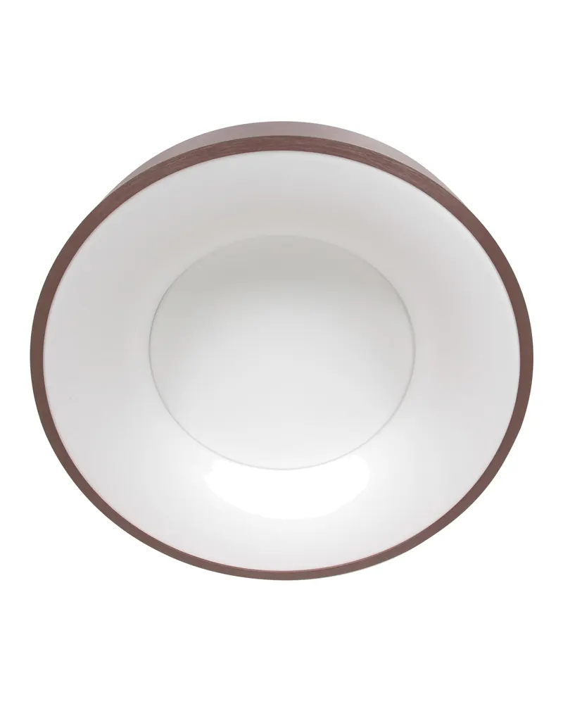Ringlede LED-Deckenleuchte mit großem Rundschirm in Bronze, Weiß, Ansicht 8