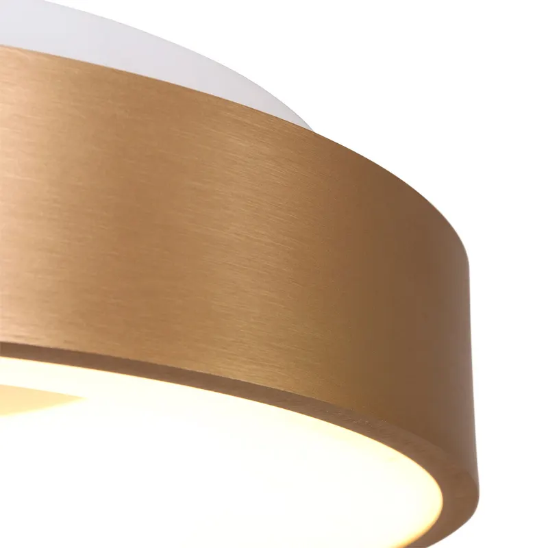 Ringlede LED-Deckenleuchte mit großem Rundschirm in Gold, Weiß, Ansicht 10
