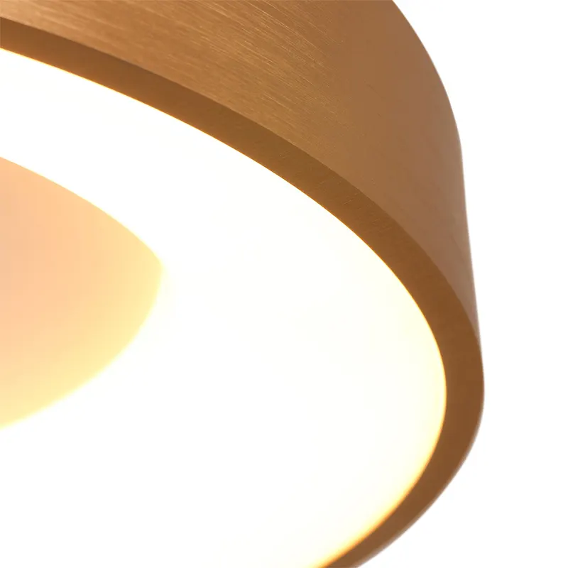 Ringlede LED-Deckenleuchte mit großem Rundschirm in Gold, Weiß, Ansicht 11