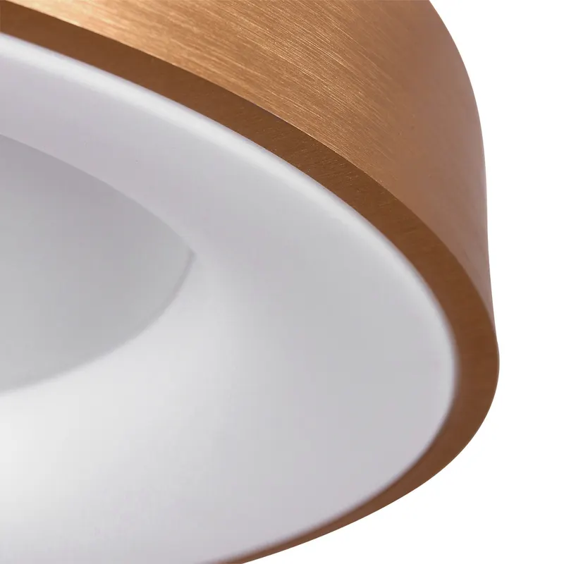 Ringlede LED-Deckenleuchte mit großem Rundschirm in Gold, Weiß, Ansicht 12