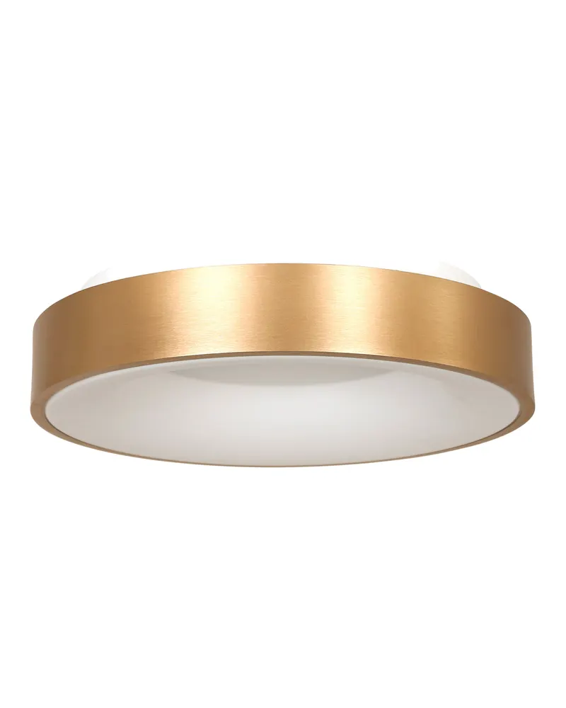 Ringlede LED-Deckenleuchte mit großem Rundschirm in Gold, Weiß, Ansicht 4