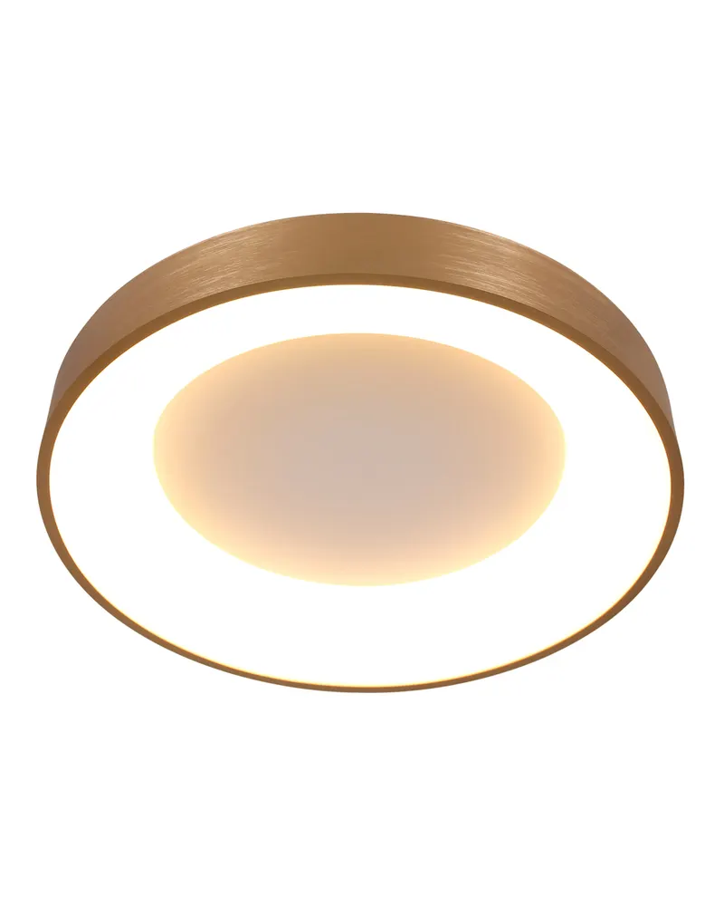 Ringlede LED-Deckenleuchte mit großem Rundschirm in Gold, Weiß, Ansicht 5