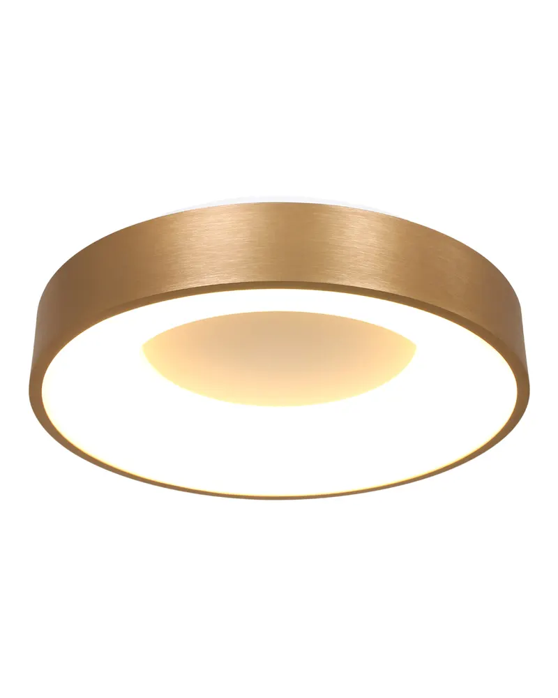 Ringlede LED-Deckenleuchte mit großem Rundschirm in Gold, Weiß, Ansicht 6