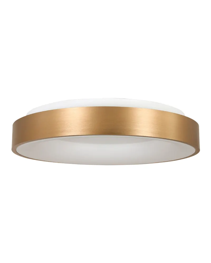 Ringlede LED-Deckenleuchte mit großem Rundschirm in Gold, Weiß, Ansicht 7