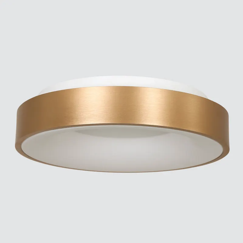 Ringlede LED-Deckenleuchte mit großem Rundschirm in Gold, Weiß, Ansicht 8