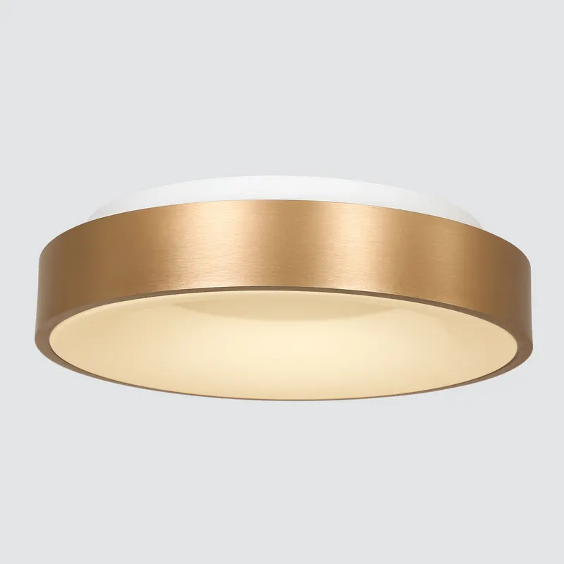 Ringlede LED-Deckenleuchte mit großem Rundschirm in Gold, Weiß, Ansicht 9