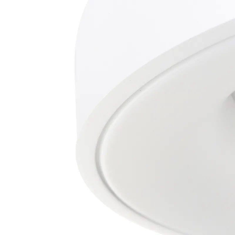 Ringlede LED-Deckenleuchte mit großem Rundschirm in Weiß, Ansicht 10