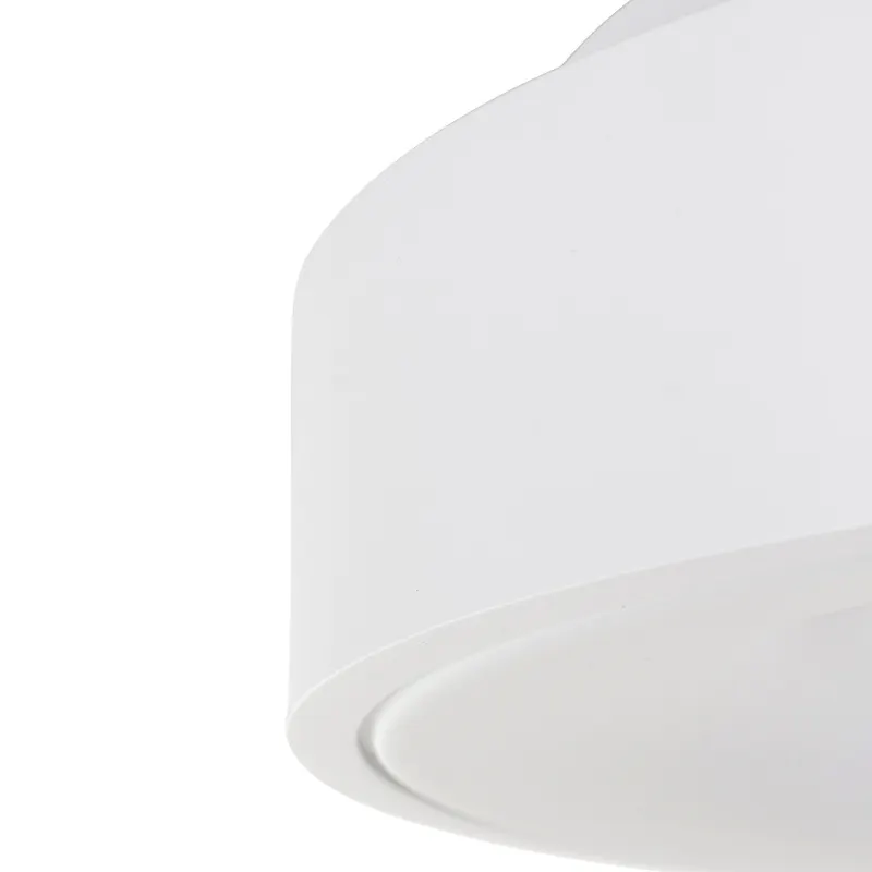 Ringlede LED-Deckenleuchte mit großem Rundschirm in Weiß, Ansicht 11
