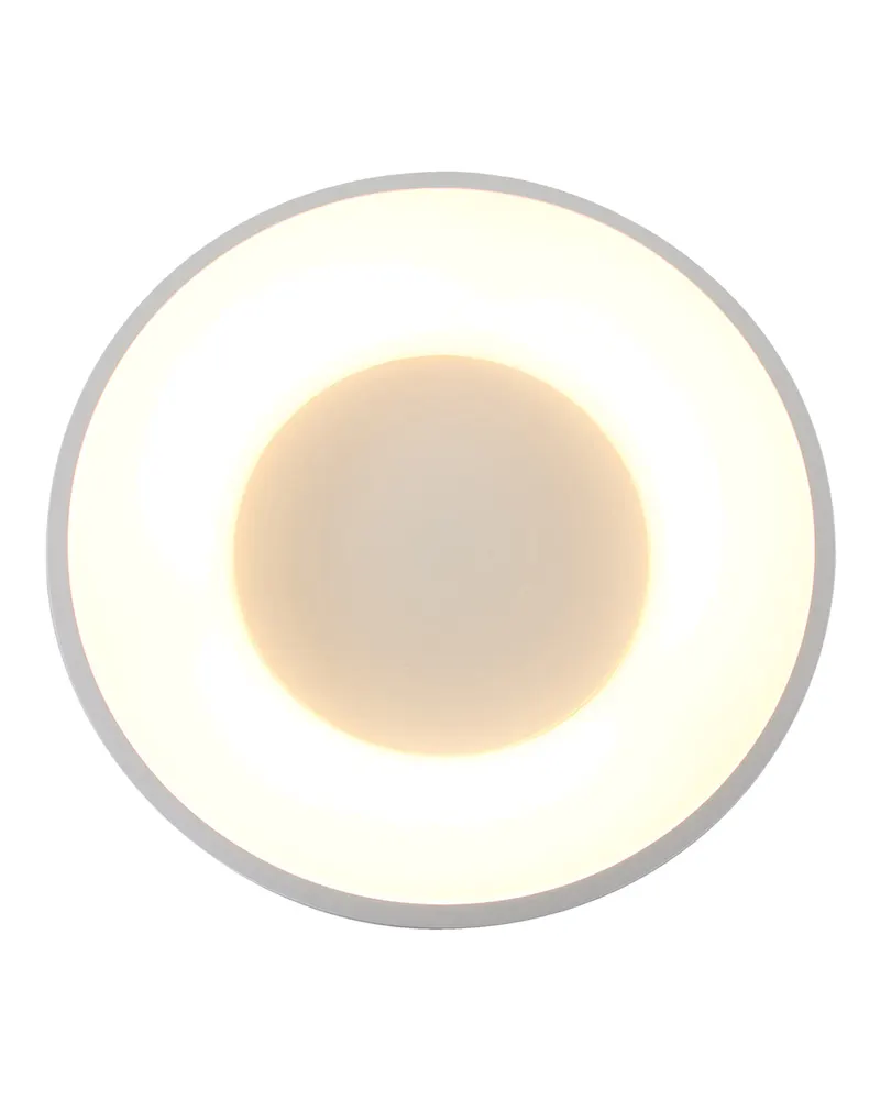Ringlede LED-Deckenleuchte mit großem Rundschirm in Weiß, Ansicht 4