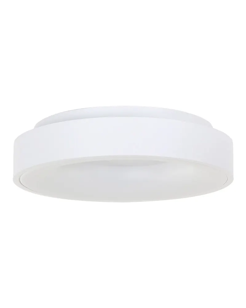 Ringlede LED-Deckenleuchte mit großem Rundschirm in Weiß, Ansicht 6