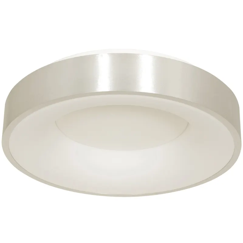 Ringlede LED-Deckenleuchte mit großem Rundschirm in Silber, Ansicht 3