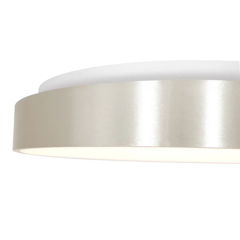 Ringlede LED-Deckenleuchte mit großem Rundschirm in Silber, Ansicht 7