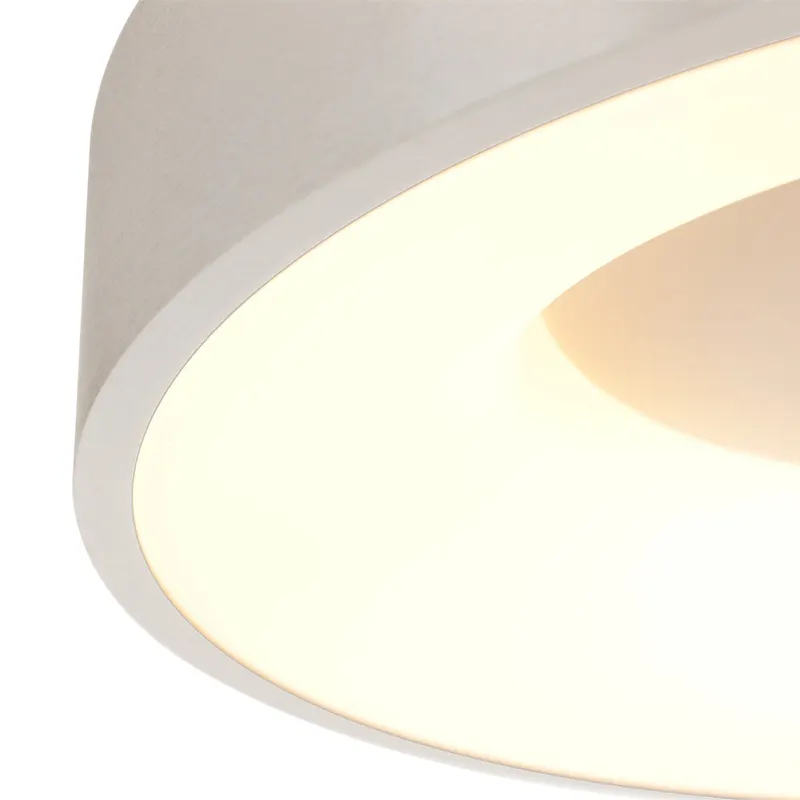 Ringlede LED-Deckenleuchte mit großem Rundschirm in Silber, Ansicht 8
