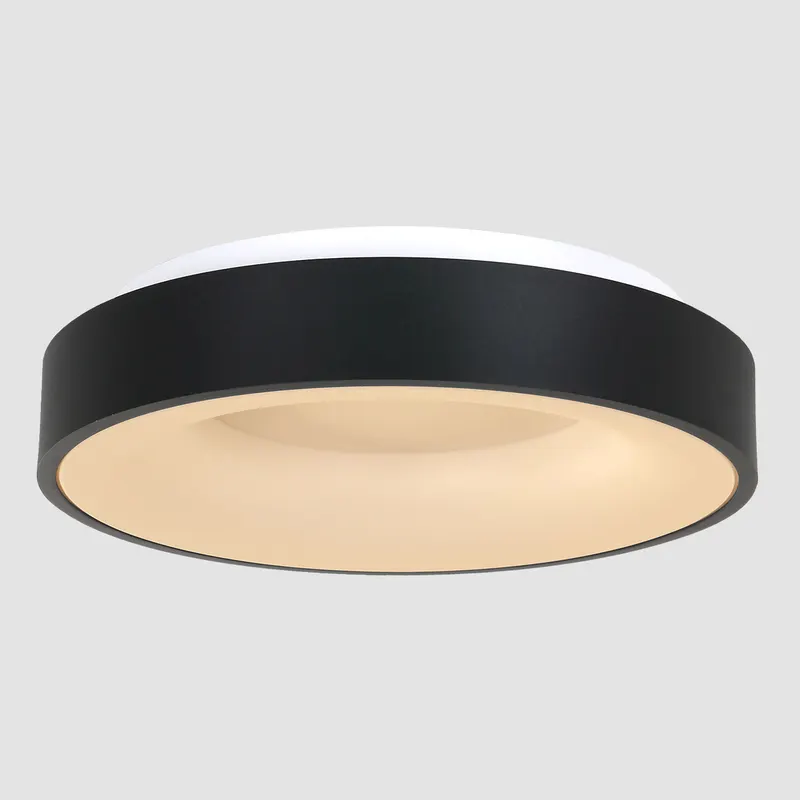 Ringlede LED-Deckenleuchte mit großem Rundschirm in Weiß, Schwarz, Ansicht 10