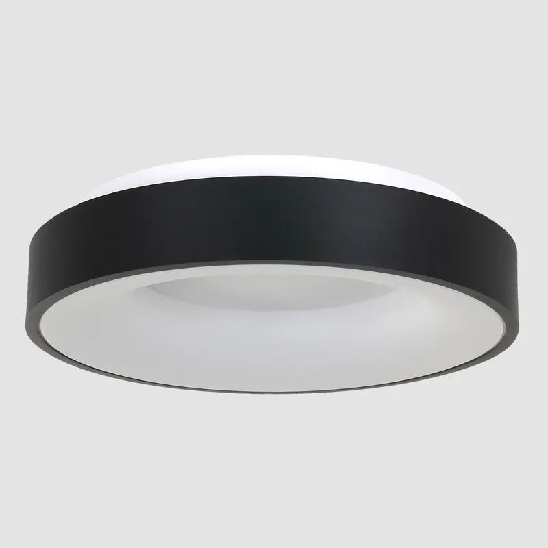 Ringlede LED-Deckenleuchte mit großem Rundschirm in Weiß, Schwarz, Ansicht 11